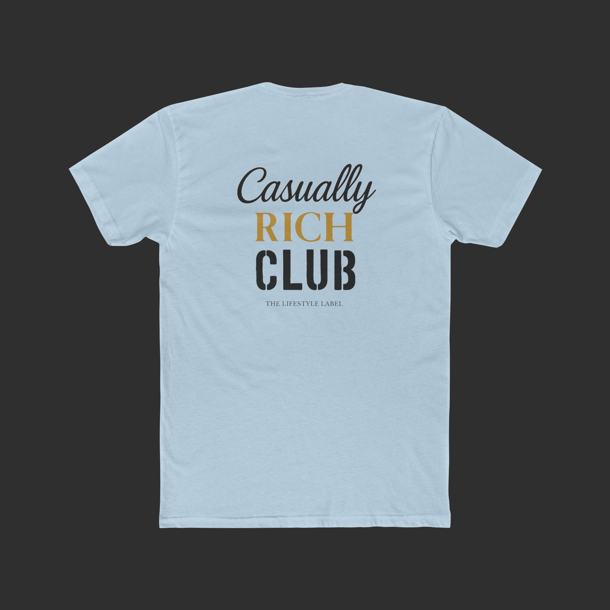 light blue Typeface Edition Tee – Minimalist Back Logo Style