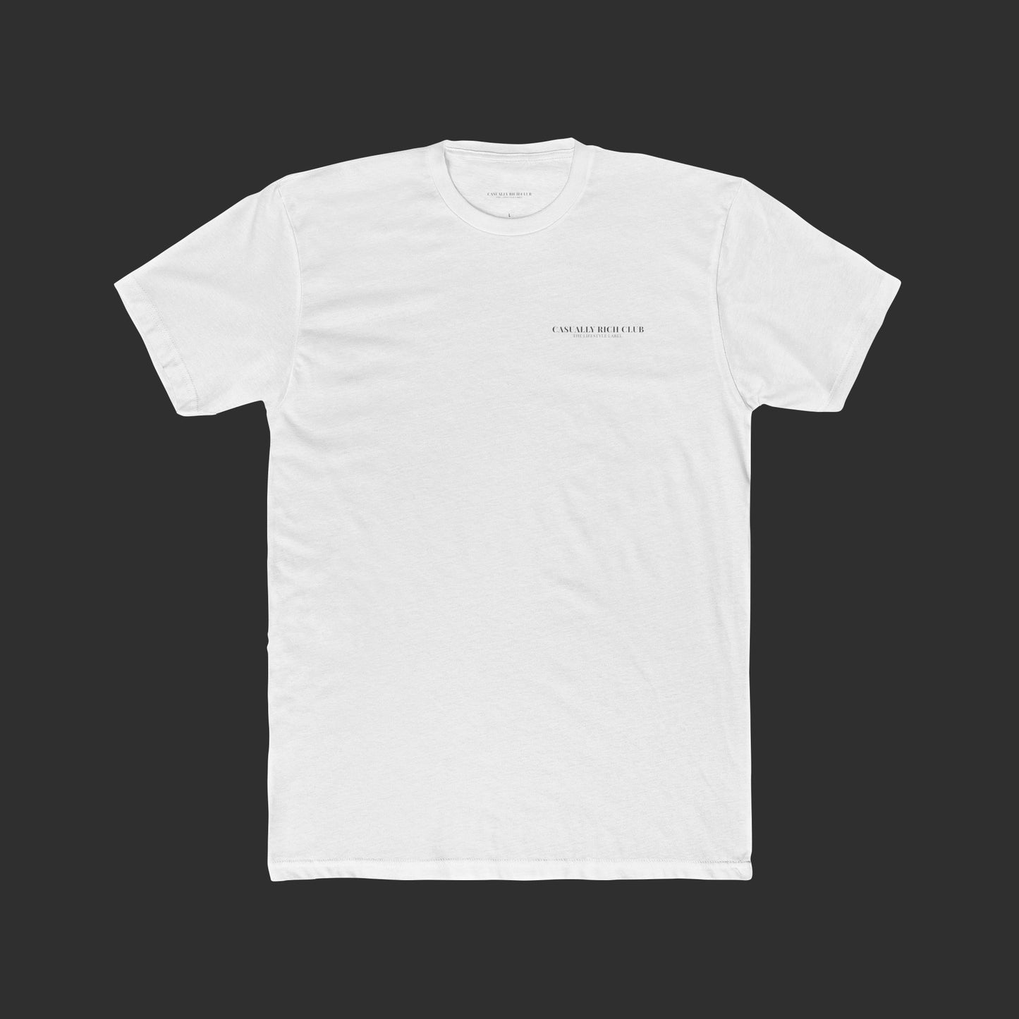 white Typeface Edition Tee – Minimalist Back Logo Style