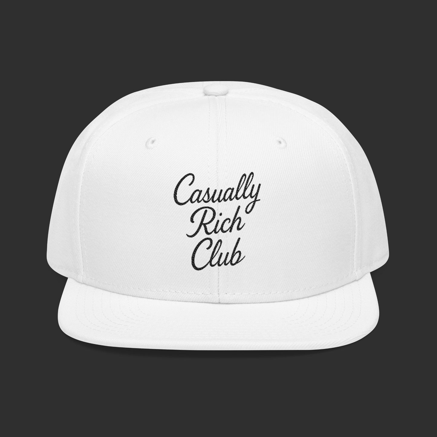 Casually Rich Club Script Snapback Cap - Light Variation