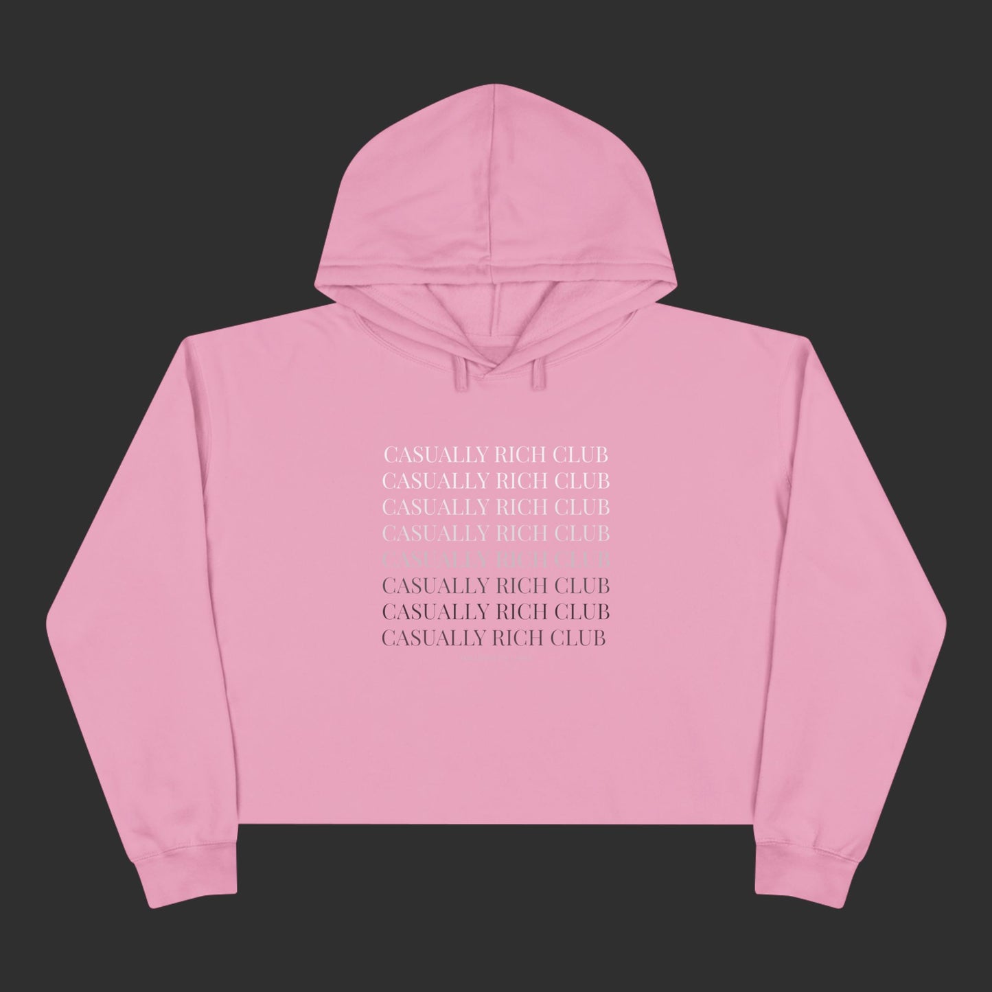 Monochrome Fade Crop Hoodie - Relaxed Fit / Front Design
