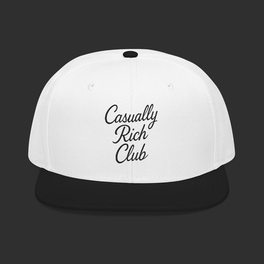 Casually Rich Club Script Snapback Cap - Light Variation