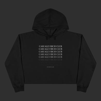 Monochrome Fade Crop Hoodie - Relaxed Fit / Front Design