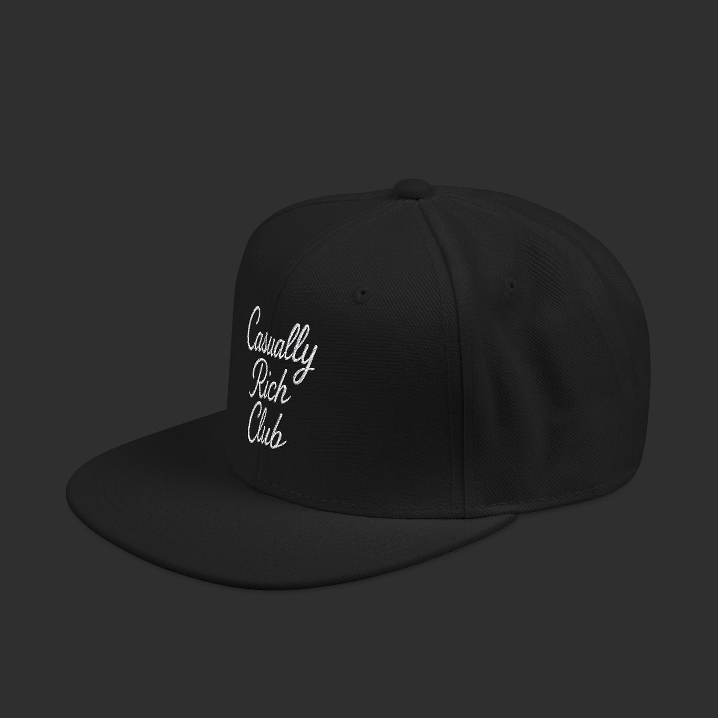 Copy of Casually Rich Club Script Snapback Cap - Dark Variation