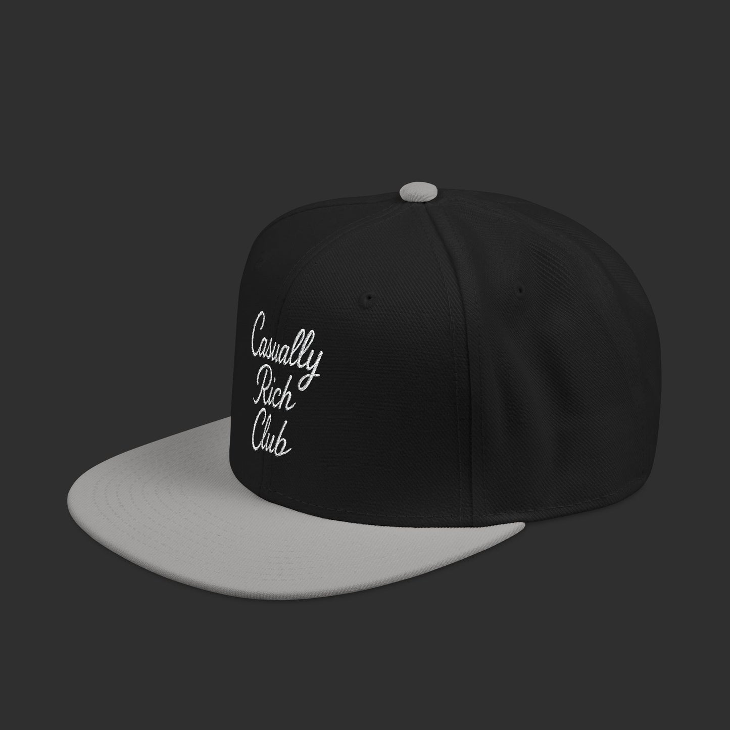 Copy of Casually Rich Club Script Snapback Cap - Dark Variation