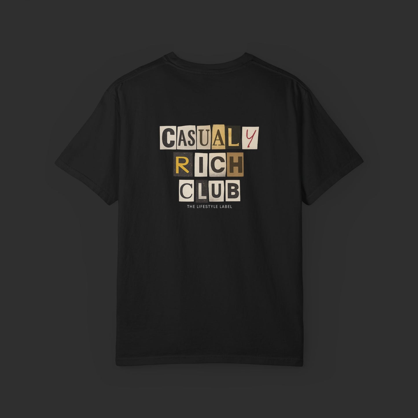 black Collage Graphic Tee – Bold Back Logo Streetwear