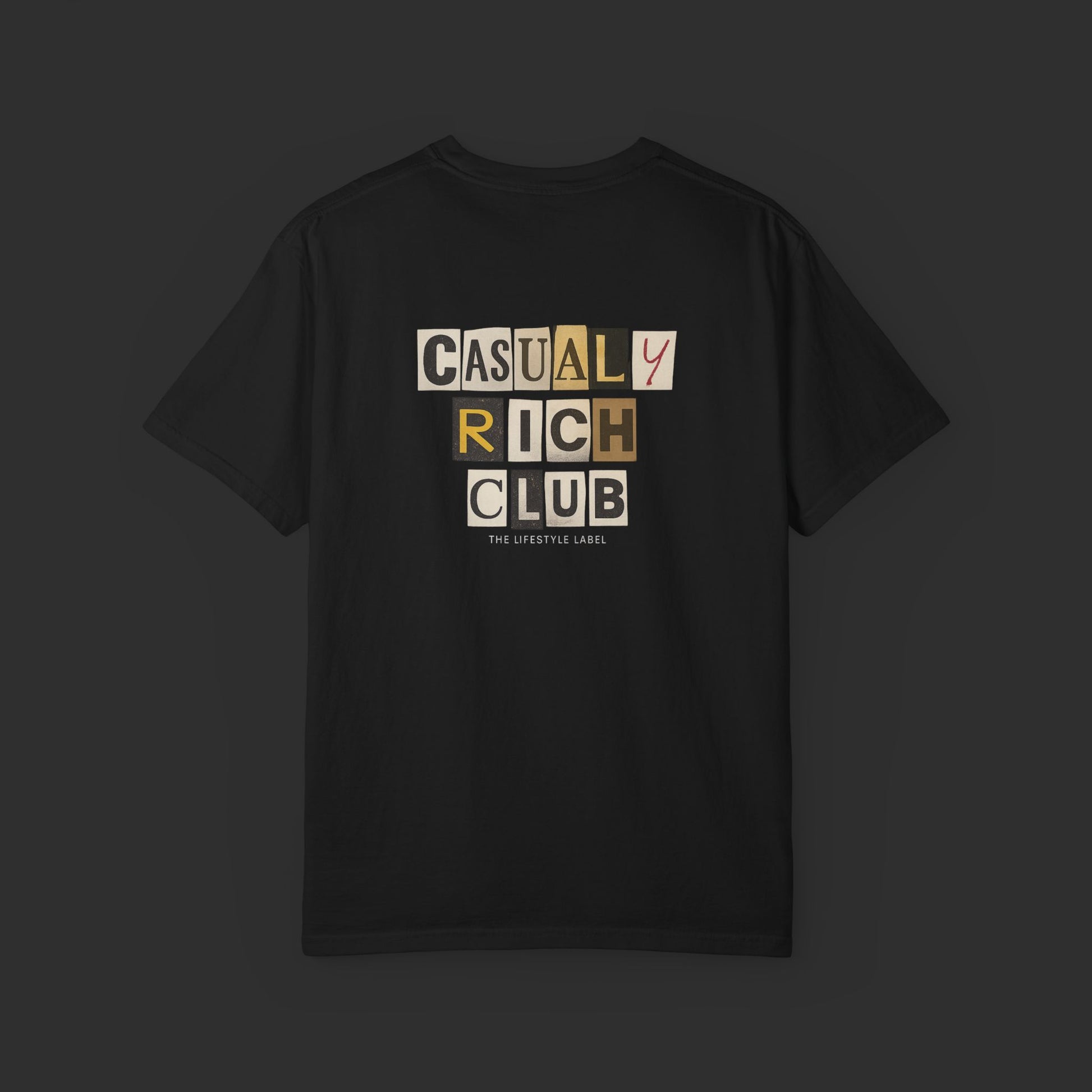 black Collage Graphic Tee – Bold Back Logo Streetwear