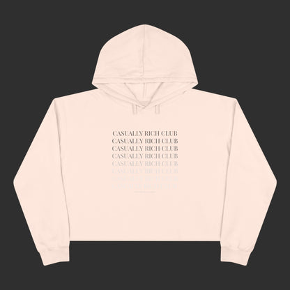 Monochrome Fade Crop Hoodie - Relaxed Fit / Front Design