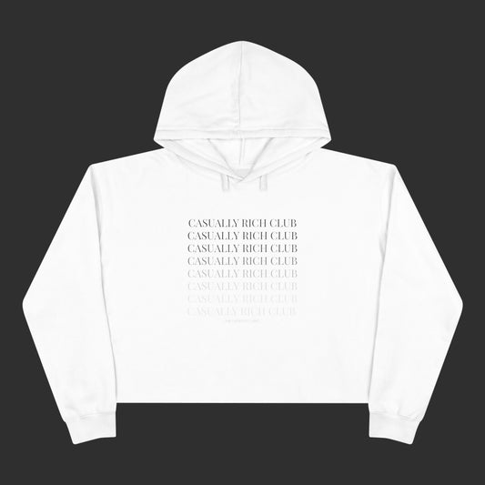 Monochrome Fade Crop Hoodie - Relaxed Fit / Front Design