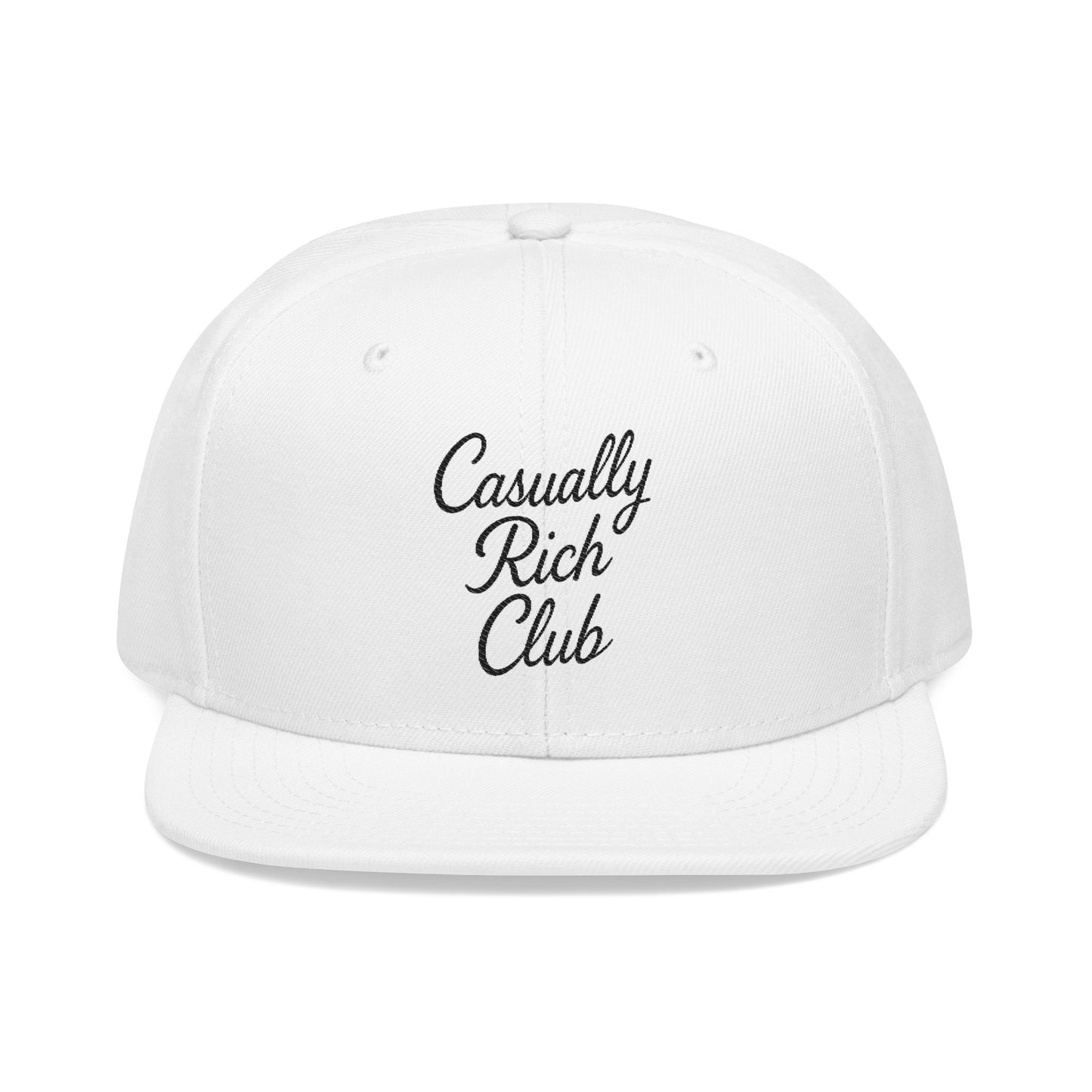 Casually Rich Club Script Snapback Cap - Light Variation