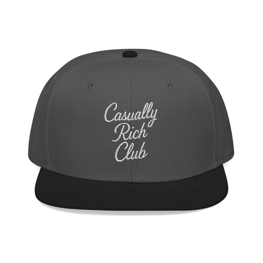 Copy of Casually Rich Club Script Snapback Cap - Dark Variation
