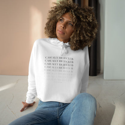 Monochrome Fade Crop Hoodie - Relaxed Fit / Front Design