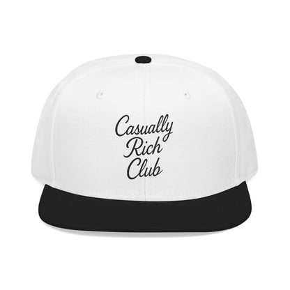 Casually Rich Club Script Snapback Cap - Light Variation