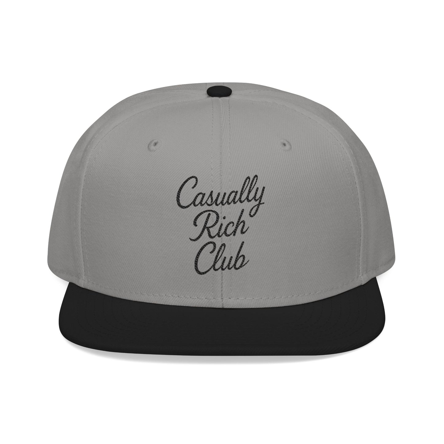 Casually Rich Club Script Snapback Cap - Light Variation