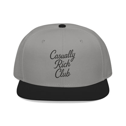 Casually Rich Club Script Snapback Cap - Light Variation