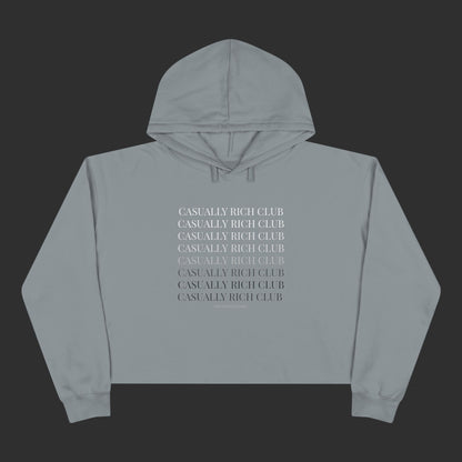 Monochrome Fade Crop Hoodie - Relaxed Fit / Front Design