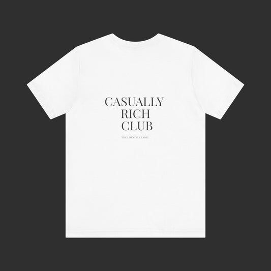 Classic Logo Tee – Casually Rich Club Back Logo Shirt