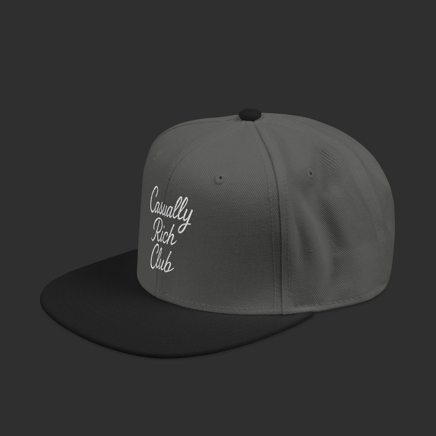 Copy of Casually Rich Club Script Snapback Cap - Dark Variation
