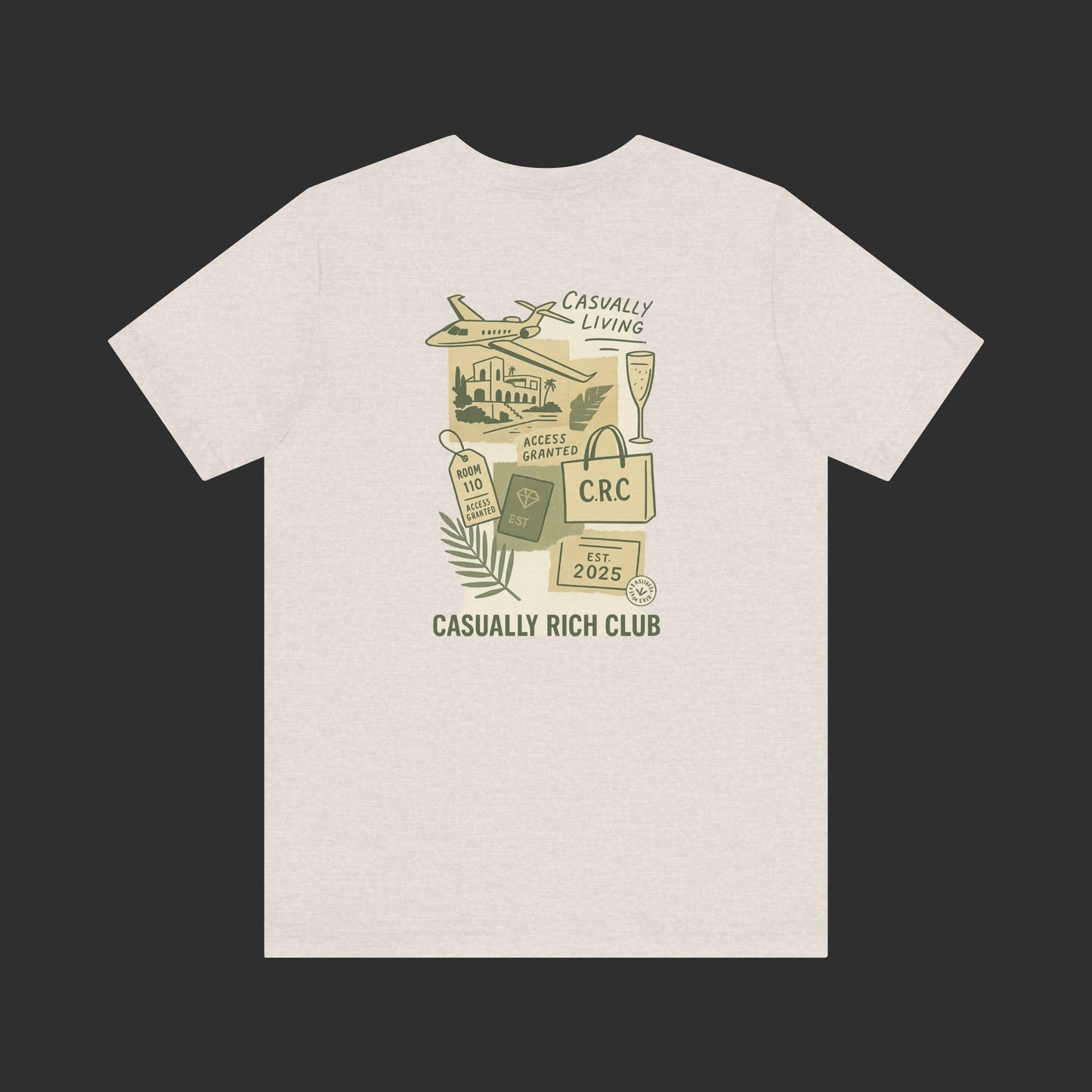 front view Rich Living Tee – Premium Back Graphic Streetwear