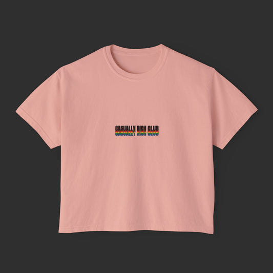Layered Logo Boxy Tee - Relaxed Fit / Front Design