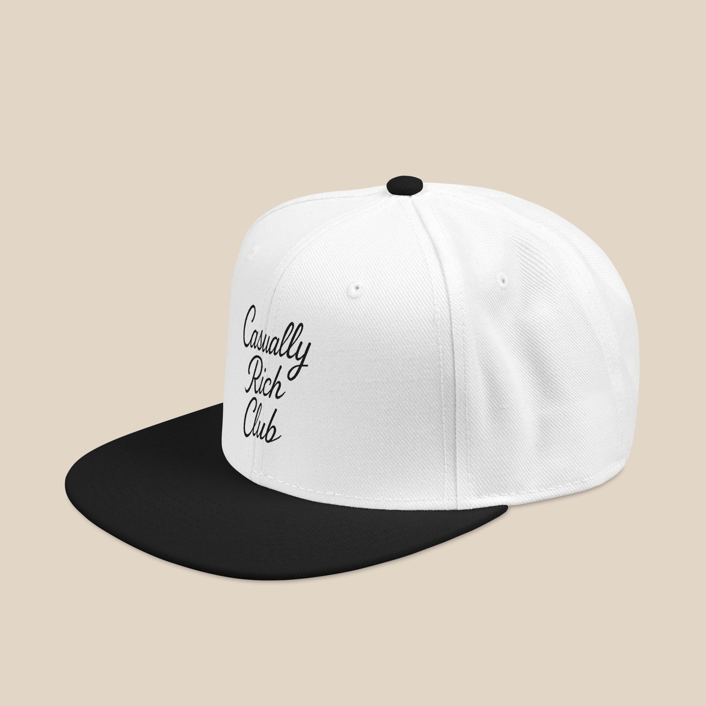 Casually Rich Club Script Snapback Cap - Light Variation