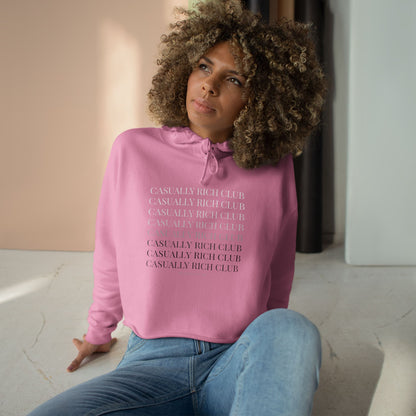 Monochrome Fade Crop Hoodie - Relaxed Fit / Front Design