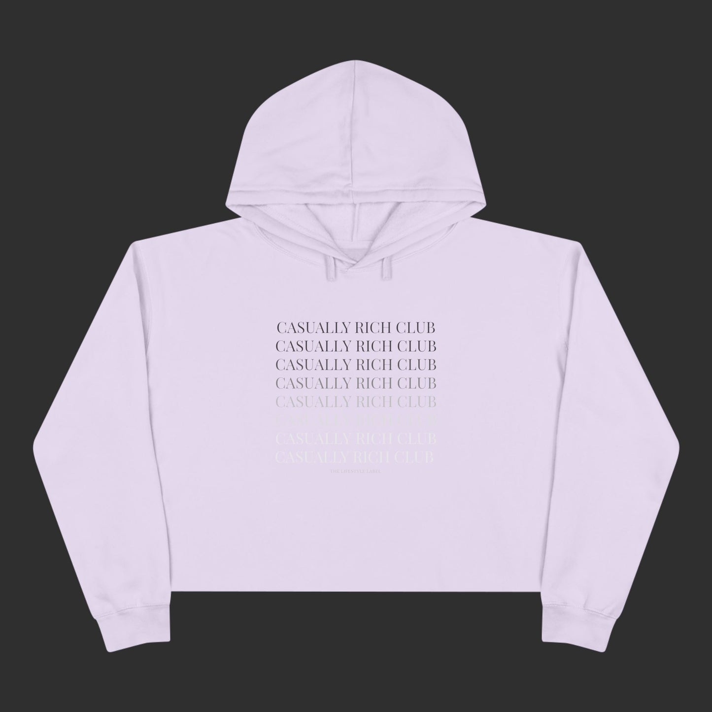 Monochrome Fade Crop Hoodie - Relaxed Fit / Front Design